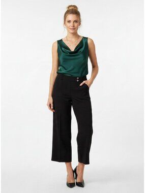 Soho Apparel Black High Rise Pull On Cropped Pants Womens L